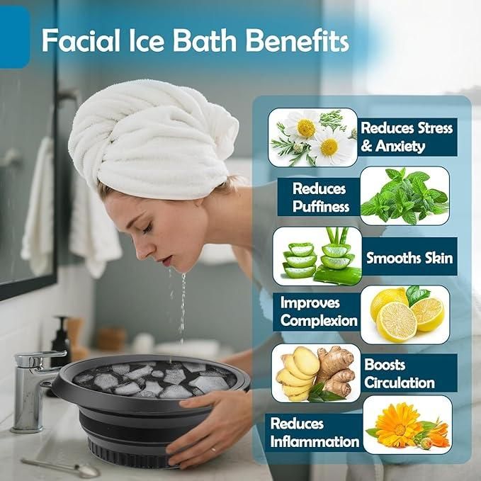 Face Bowl for Ice Portable Washing Basin for Puffiness Relief